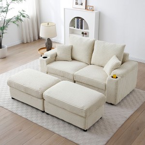 NicBex Couches for Living Room Oversized Single Sofa Couch Deep Seat Accent Chair Upholstered Armchair with Removable Footrest for Bedroom - 1 of 4