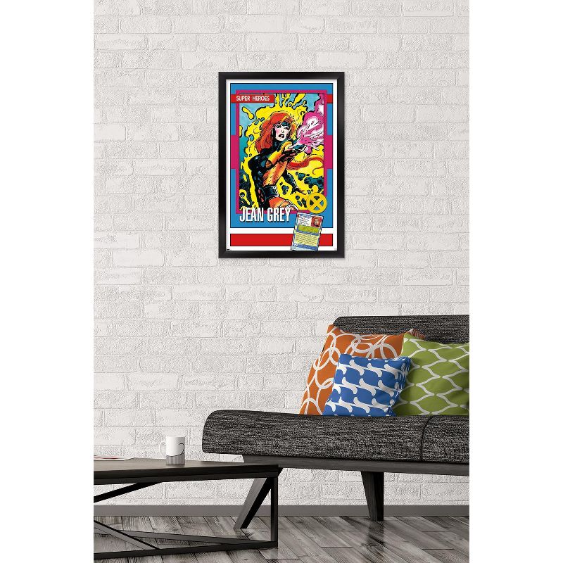 Trends International Marvel Trading Cards - Jean Grey Framed Wall Poster Prints, 2 of 7