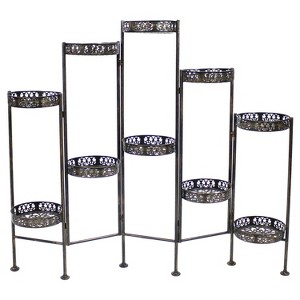Sunnydaze Indoor/Outdoor Steel 10-Tiered Folding Succulent Flower Plant Display Stand - 52" - Bronze - 1 of 4