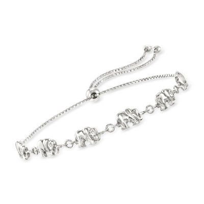 Ross-Simons Sterling Silver Elephant Bolo Bracelet Size