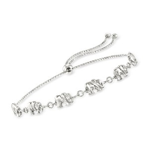 Ross-Simons Sterling Silver Elephant Bolo Bracelet Size - 1 of 4