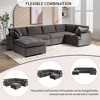 6-Piece Upholstered U-Shaped Modular Sectional Sofa with Removable Ottoman, Flexible Combination - 3 of 4