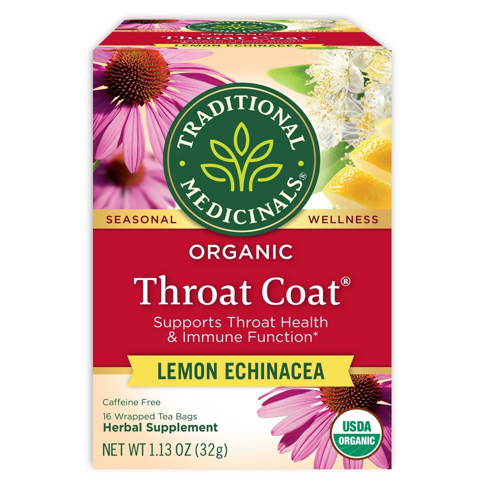 UPC 032917001597 product image for Traditional Medicinals Organic Throat Coat Lemon Echinacea Herbal Tea - 16ct | upcitemdb.com