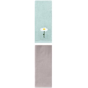 REGALWOVEN Pure Cotton Soft Absorbent Bathroom Hand Towels 13" x 30" 2 Pcs - 1 of 4