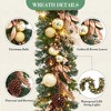 6FT Christmas Decorations Gold Christmas Garland with Electroplated Balls, Pinecones & Foliage, PVC Artificial Greenery - 4 of 4