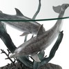 SPI Home Dolphin Duet Coffee Table with Brass Base and Glass Top Ocean Inspired Coastal Accent 22 Inches Tall - 4 of 4