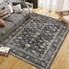 Coolmee Area Rug, Soft, Durable, Printed, Vintage Inspired, Low Pile, Non-Shedding, Easy Clean, Living Room RugBlack - 2 of 4