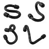 Nite Ize Gear Tie Bendable S-Hook - Strong Hook for Closets, Garages & More - Tough Rubber Shell with Flexible Wire - Black (4 Pack) - 4 of 4