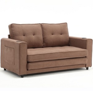 TiramisuBest 3-in-1 Upholstered Futon Sofa Convertible Floor Sofa bed, Modular Sectional Sofa with Storage, Sideboard Buffet Style Design fo - 1 of 4