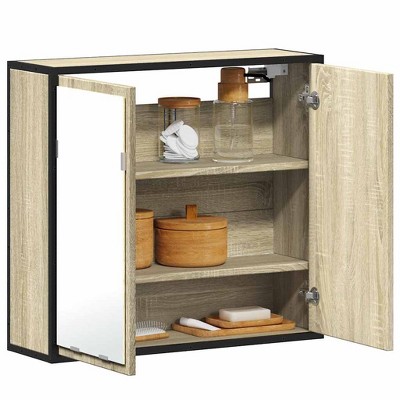 vidaXL Bathroom Mirror Cabinet Sonoma Oak Engineered Wood Medium