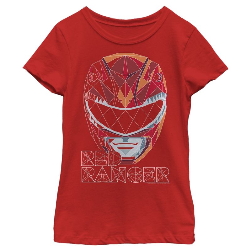 Girl's Power Rangers Geometric Ranger T-Shirt, 1 of 5