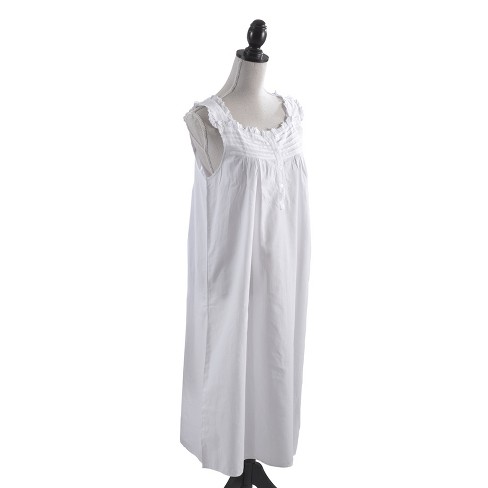 Saro Lifestyle Cotton Nightgown Dress, White, Large : Target