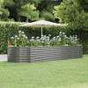 vidaXL Powder-Coated Steel Garden Raised Bed - Large and Durable Weather-Resistant Planter for Outdoor - with Interior Support Brackets, Gray - 2 of 4