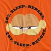 Garfield Movie Eat Sleep Repeat Adult T-Shirt Orange - 2 of 4