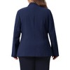 Agnes Orinda Women's Plus Size Button Down Collarless Long Sleeve Business Casual Blazer with Pockets - 4 of 4