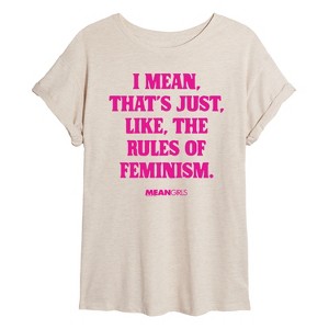 Women's - Mean Girls - Rules Of Feminism Oversized Graphic T-Shirt - 1 of 4