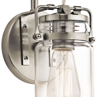 Champagne Nickel 11.5" Rustic Jelly Jar Wall Sconce