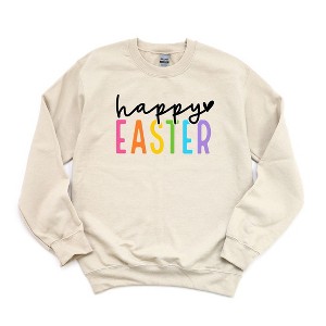 Simply Sage Market Women's Graphic Sweatshirt Happy Easter Colorful - 1 of 3