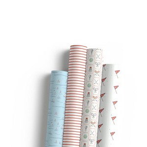 Eight Sheets Two-Sided "Club Life" & "Sails Up" Heavyweight Gift Wrap by Ramus & Co - 1 of 4