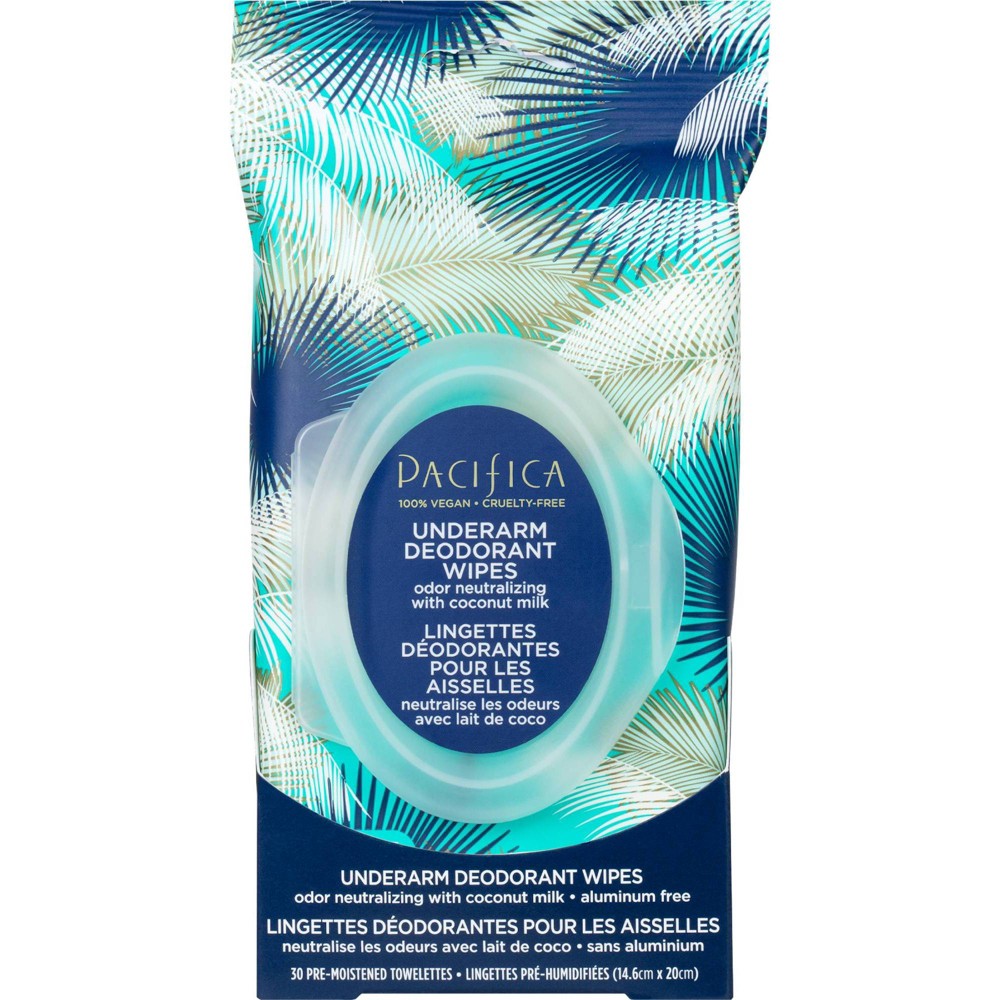 Photos - Deodorant Pacifica Coconut milk & Essential Oils Underarm  Wipes 30ct 