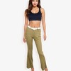 Anna-Kaci Women's High Waist Flare Jeans With Frayed Hem And Classic Fit- Small, Olive Green - 4 of 4
