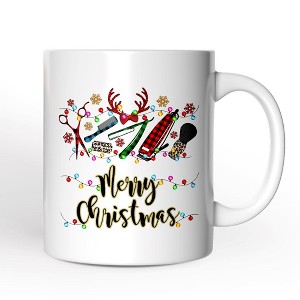 Barber Buffalo Plaid Christmas Mug, Barbershop Gift (Non-Custom Only)| OrnamentallyYou - 1 of 4