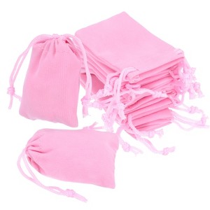 Unique Bargains Velvet Wedding Favor Party Small Jewelry Drawstrings Pouches Gift Bags - 1 of 4