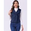 INSPIRE CHIC Women's Faux Suede Casual Sleeveless Biker Vest Jacket - 3 of 4