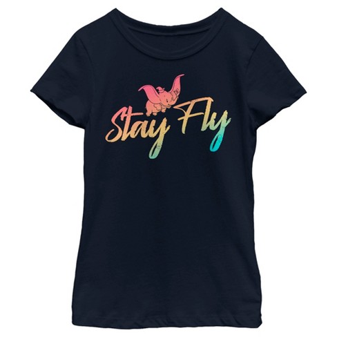 Girl's Dumbo Stay Fly Rainbow T-Shirt - image 1 of 4