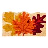 Evergreen Fall Leaves Shaped Indoor Outdoor Natural Coir Doormat 1'6"x2'6" Multicolored - 2 of 4