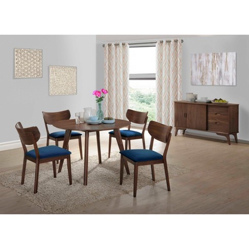 6pc Rosie Dining Set With Chairs Walnut Brown Navy Blue Picket House Furnishings Target