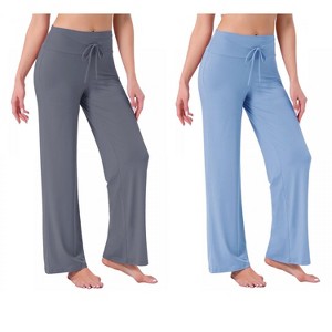 INSPIRE CHIC Women's 2 Pcs Pajama Pants Wide-Leg Casual Lounge Yoga Drawstring Bottoms - 1 of 4