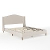 Martha Stewart Amelia Upholstered Platform Bed with Curved Headboard and Cushioned Siderails, Wood Slat Foundation with No Box Spring Needed - 2 of 4