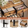 WOWLIVE 5-Tier Shoe Rack Black Metal with Wood Top Shelf and 2 Non-woven Drawers,Rustic Brown Black White - 4 of 4