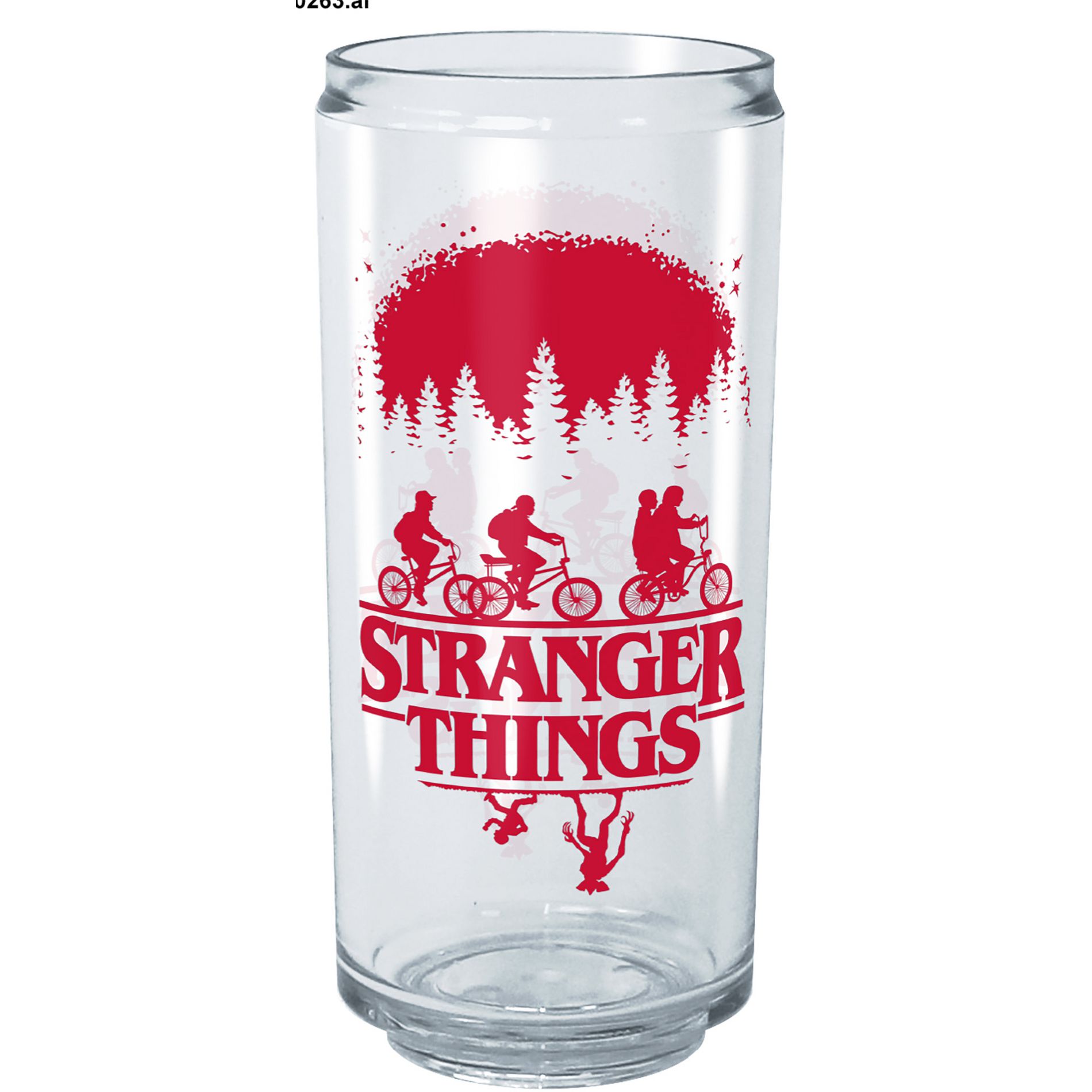 Stranger Things Main Poster Bike Ride  Tritan Can Shaped Drinking Cup - Clear - 16 oz.