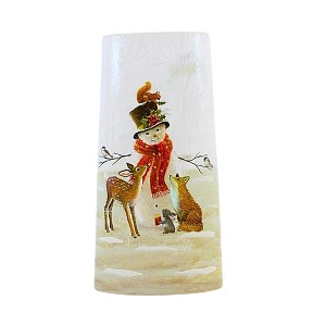 Stony Creek 10.0 Inch Snowman Friends Pre-Lit Vase Kitten Squirrel Bunny Deer Novelty Sculpture Lights - 1 of 4