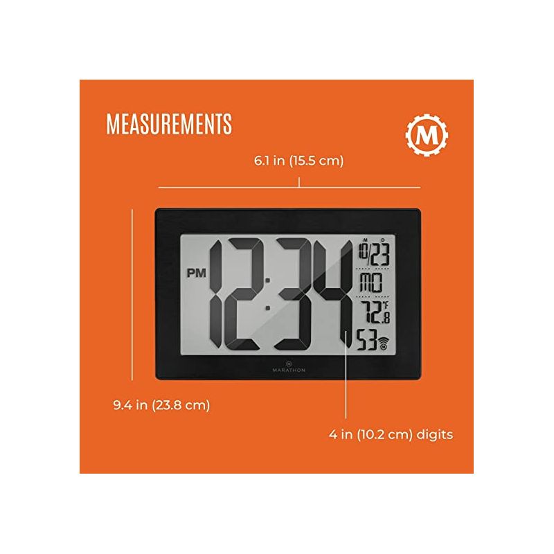 Marathon Atomic 9 Inch Wall Clock Stainless Steel Finish With Stand & 8 Time Zones, 5 of 7