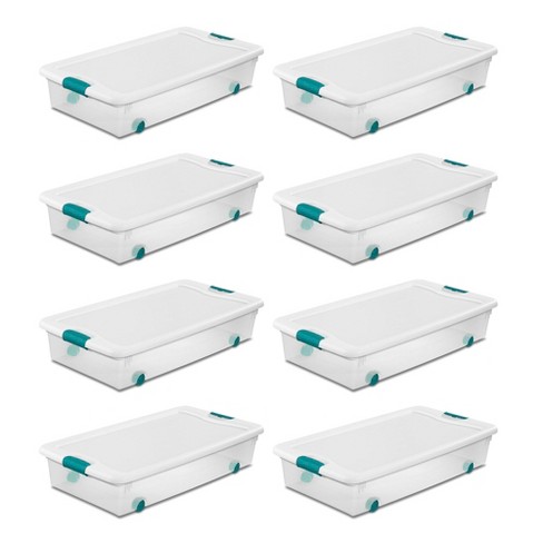 Sterilite 60 qt Clearview Latch Lid Wheeled Underbed Box (4 Pack)