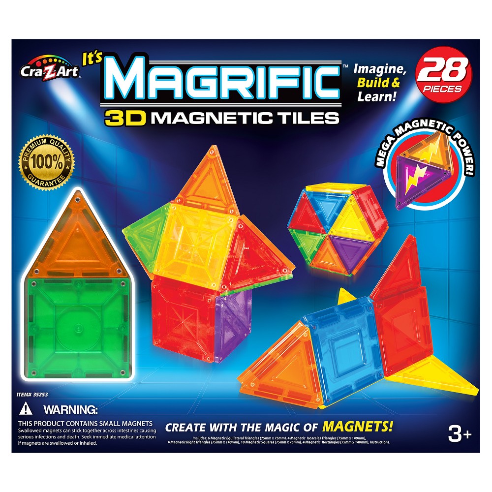 UPC 884920352537 product image for Magrific 28 piece Magnetic Tiles | upcitemdb.com