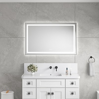 Sapphtopaz Rectangle Bathroom Mirror, Wall Mounted Vanity Mirror with Aluminum Frame,Anti-Fog Mirrors Memory, 3 Colors for Bathroom,Over Sink,Bedroom