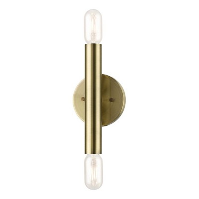 Copenhagen Antique Brass and Bronze 9.88" Dimmable Wall Sconce