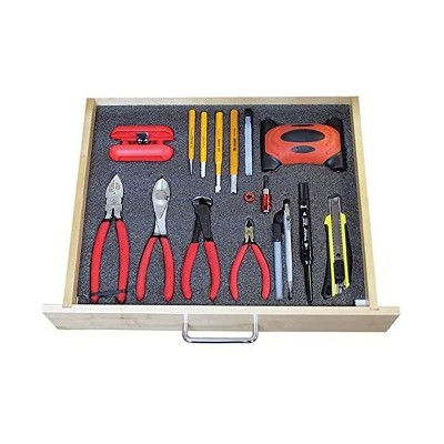 FastCap Kaizen Tool Chest Toolbox Drawer Organizer Storage, Customizable Insert, 20 Millimeter 1/8 Inch Layered Sandwich Foam Sheet, Black