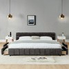 NicBex California King Size Wooden Bed Frame with Chenille Upholstered Headboard,Modern Platform Bed,No Box Spring Needed - 3 of 4