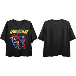 Cowboy Bebop Spike's World Black Boyfriend Crop T-shirt - 1 of 2
