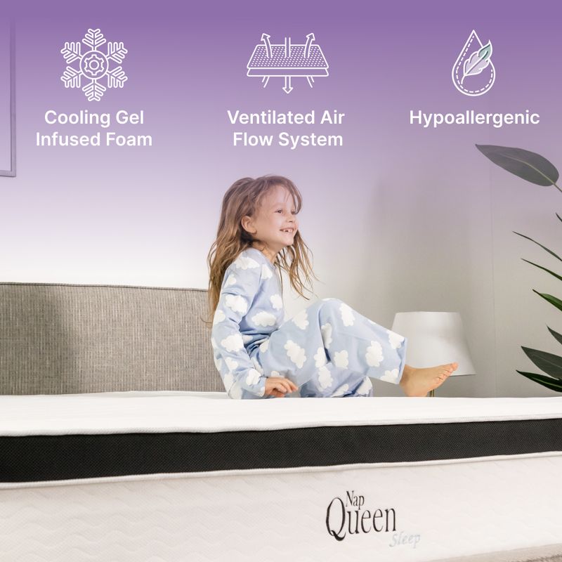 NapQueen 10" Maxima Hybrid of Innerspring and Cooling Gel Memory Foam Mattress, 4 of 10