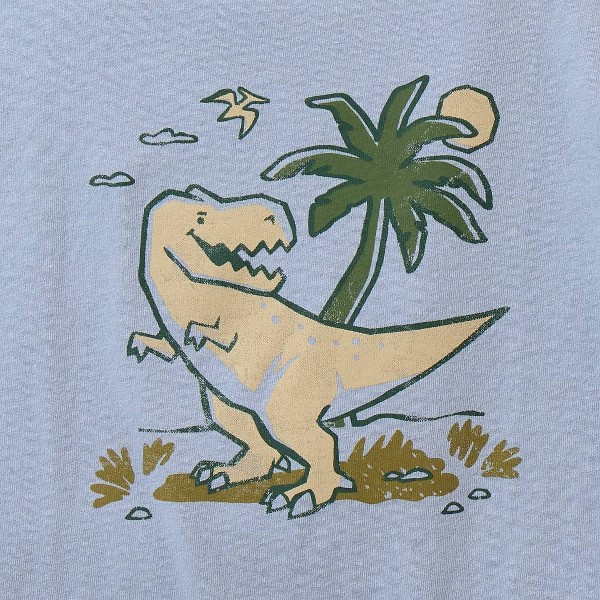 Playera de niño pequeño manga corta con gráfico Dino Island - Cat & Jack™ Gris/Azul 3