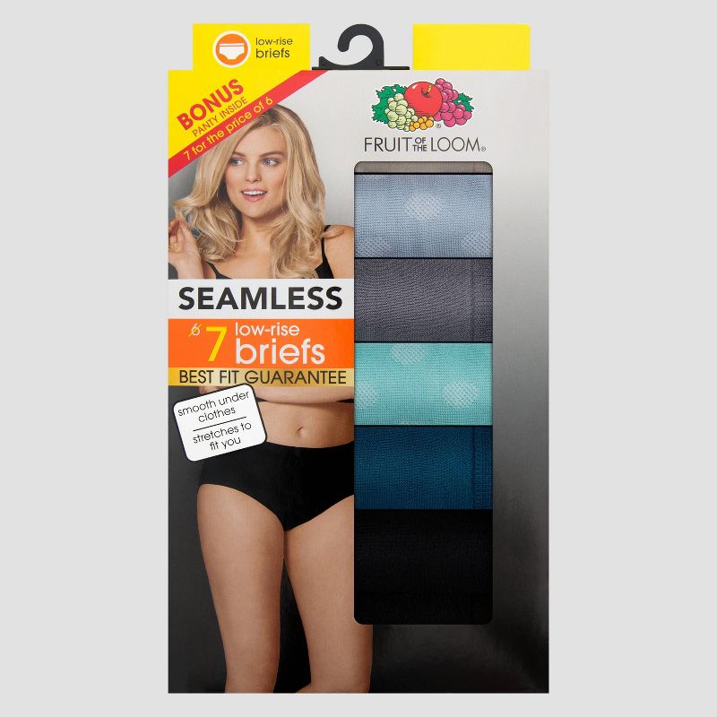 Fruit of the Loom Women's 6+1 Bonus Pack Seamless Low-Rise Briefs - Colors May Vary, 3 of 6