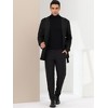 Lars Amadeus Men's Middle Length Double Breasted Notch Lapel Belted Pea Coats - 2 of 4