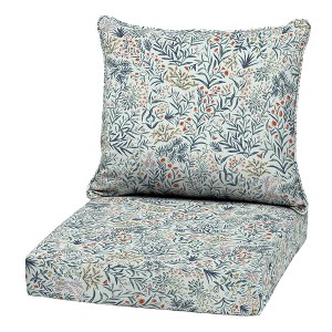 ARDEN Outdoor Deep Seat Cushion Set, 22 in x 24 in, Weather-Proof, Rain-Proof, Fade Resistant Patio Cushion Pistachio Botanical - 1 of 4