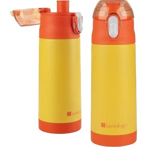 Bentology Stainless Steel 13oz Insulated Water Bottle - Reusable Spill Proof BPA-Free, Fits in Most Lunch Boxes - Keeps Drinks Colder - Yellow & - 1 of 4